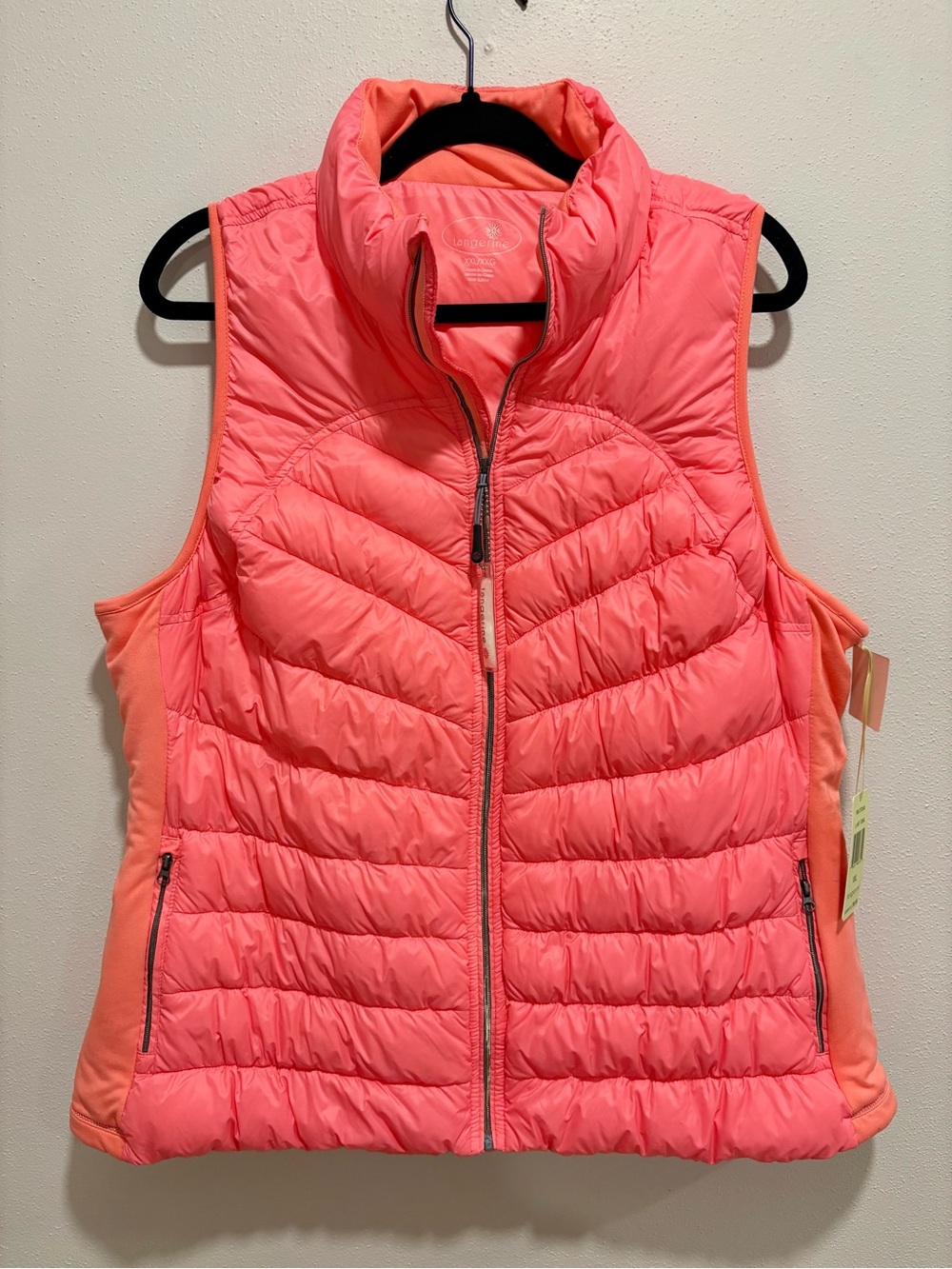 Tangerine XXL down feather puffer vest